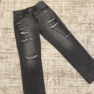 Women’s Distressed Gray Jeans